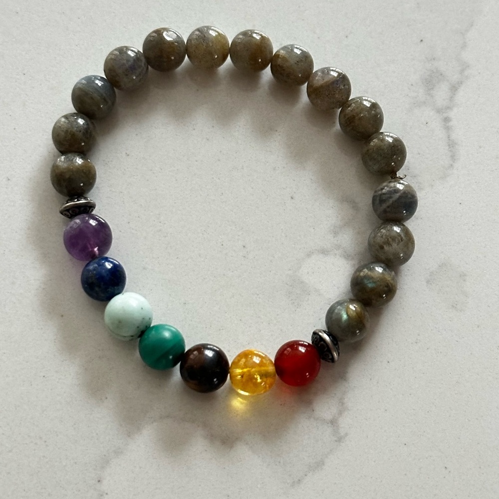 Semi Precious Stone 7 Chakras Beaded Bracelet